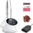 Madenia Torno para Uñas Profesional 30000 rpm Lima Electrica Uñas Profesional Torno Manicura y Pedicura de Acrílico o de Gel con Pantalla LED, Potente y Silencioso