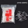 500 Piezas Largo Puntas de Uñas Postizas de Stiletto de Color Transparente – 10 Tamaños – Artificial de Acrílico de Falso Uñas Clavo Para Familia de Bricolaje o Uso Profesional del Salón Tips