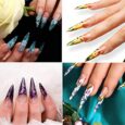 500 Piezas Largo Puntas de Uñas Postizas de Stiletto de Color Transparente – 10 Tamaños – Artificial de Acrílico de Falso Uñas Clavo Para Familia de Bricolaje o Uso Profesional del Salón Tips