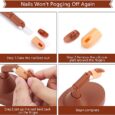Dedos para Practica,3 Piezas flexible y 100 Piezas de Puntas de uñas Reemplazables, Dedo Falso con base para practica de acrilico  Marrón
