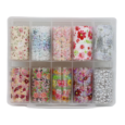 10Rollos Nail Art Foil Sticker,Pegatinas Uñas Tips Wraps Foil Transfer Sticker para DIY Manicura Acrílico Decoración(L100cm x W4cm)
