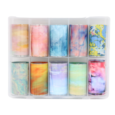 10Rollos Nail Art Foil Sticker,Pegatinas Uñas Tips Wraps Foil Transfer Sticker para DIY Manicura Acrílico Decoración(L100cm x W4cm)papel foil