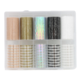 10Rollos Nail Art Foil Sticker,Pegatinas Uñas Tips Wraps Foil Transfer Sticker para DIY Manicura Acrílico Decoración(L100cm x W4cm) 21 Papel foil