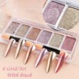 Polvo de Uñas de Cromo/Polvo de Uñas Efecto Espejo  6 Colores