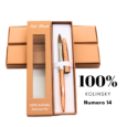 1Pincel acrílico N/14 para uñasHanna , 100% puro, pinceles acrílicos Kolinsky, tamaño 14, pincel para pintar uñas para aplicación acrílica, dorado pincel profesional para uñas para mujeres (#14)