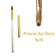 1 Pinceles Uñas Acrilicas Cepillo de uñas redondo Pinceles de uñas para polvo acrílico Uñas talladas Extensión de uñas de polietileno Gel Manicura herramienta (8#)