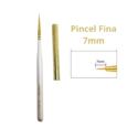1 Pinceles Kolinsky para Uñas Decoracion Fino,  7mm Pincel de Gel Nail Art Profesional con Mango de Madera Roja Semipermanente Acrilicas Pintura Lineas para Casa Bricolaje Salón