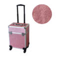 1 Maleta para Maquillaje Uñas Peluqueria Profesional, Maletín para Maquillaje, con 4 Ruedas del Tipo Multidireccional, con 4 Bandejas, para Viaje Trabajo ROSA