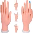 1 Mano para Practicar Uñas Articulada Flexible Suave Manicura Expositor de Esmaltes sin Uñas de Clavuz