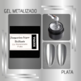 Gel metálico / Esmalte de uñas metalizado color: Plata