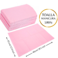 Toalla impermeable Manicura 100u/Almohadillas Papel Desechables/ Alfombrilla Mesa Rosa
