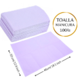 Toalla impermeable Manicura 100u/Almohadillas Papel Desechables/ Alfombrilla Mesa  colorlila