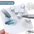 Pincel + esponja de Difuminado  100u