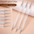 Punzón para uñas/ pincel de punzón 3u