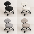 Taburete Profesional para Pedicura con Respaldo y Ruedas 360°