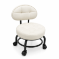 Taburete Profesional para Pedicura con Respaldo y Ruedas 360°