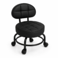 Taburete Profesional para Pedicura con Respaldo y Ruedas 360°